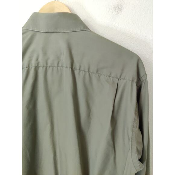 Emanuel Ungaro Men's Green Cotton Blend Long Sleeves Button-Down Shirt Size M - Picture 5 of 8
